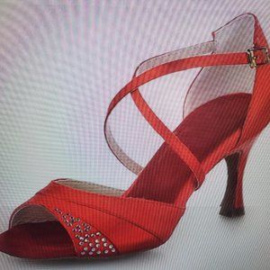Salsa Style Red Satin Sandals NWOT